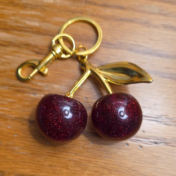 Cherry Keychain with Gold Accents - Picture 2 of 3